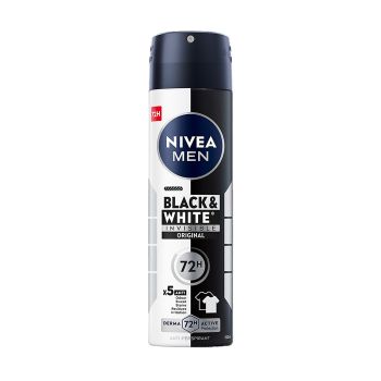 NIVEA BLACK WHITE INVISIBLE purškiamasis vyrų dezodorantas, 150 ml