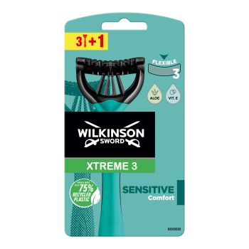 WILKINSON SWORD XTREME3 SENSITIVE vienkartiniai skustuvai (4 vnt.)