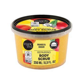 ORGANIC SHOP MANGO & SUGAR REPAIRING kūno šveitiklis, 250 ml