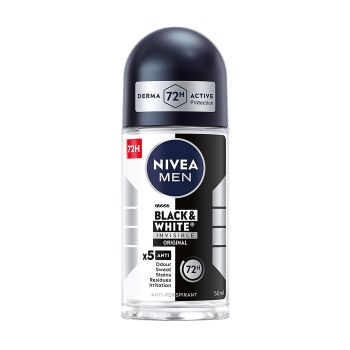 NIVEA BLACK & WHITE rutulinis vyrų dezodorantas antiperspirantas, 50 ml