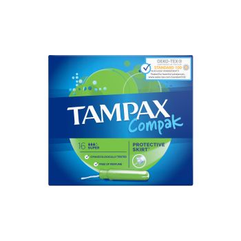 TAMPAX COMPAK SUPER tamponai (16 vnt.)