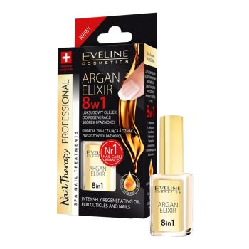 EVELINE ARGAN ELIXIR 8 in 1 nagų ir odelių aliejus, 12 ml