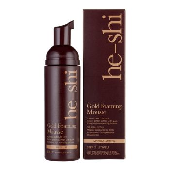 HE - SHI GOLD veido ir kūno savaiminio įdegio putos, 150 ml