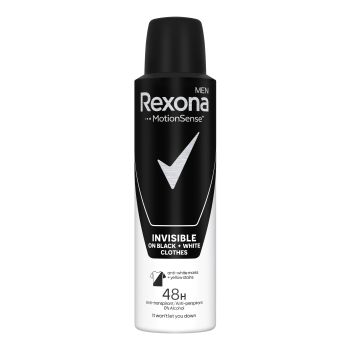 REXONA INVISIBLE BLACK + WHITE vyrų dezodorantas antiperspirantas, 150 ml