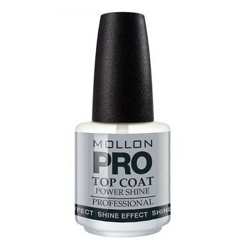 MOLLON PRO POWER SHINE viršutinis nagų lako sluoksnis, 15 ml