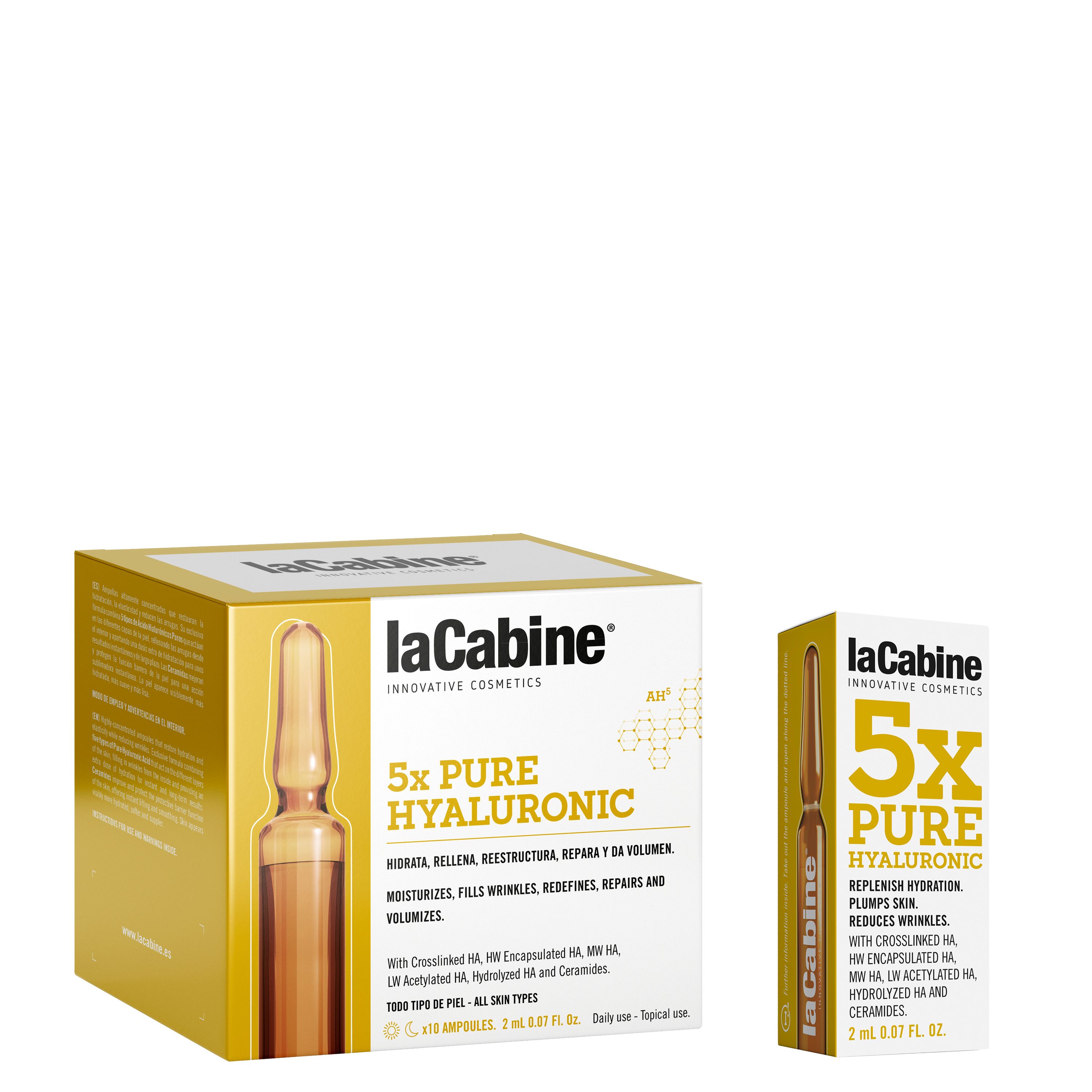 LA CABINE 5xpure hyaluronic veido skystis ampulėse