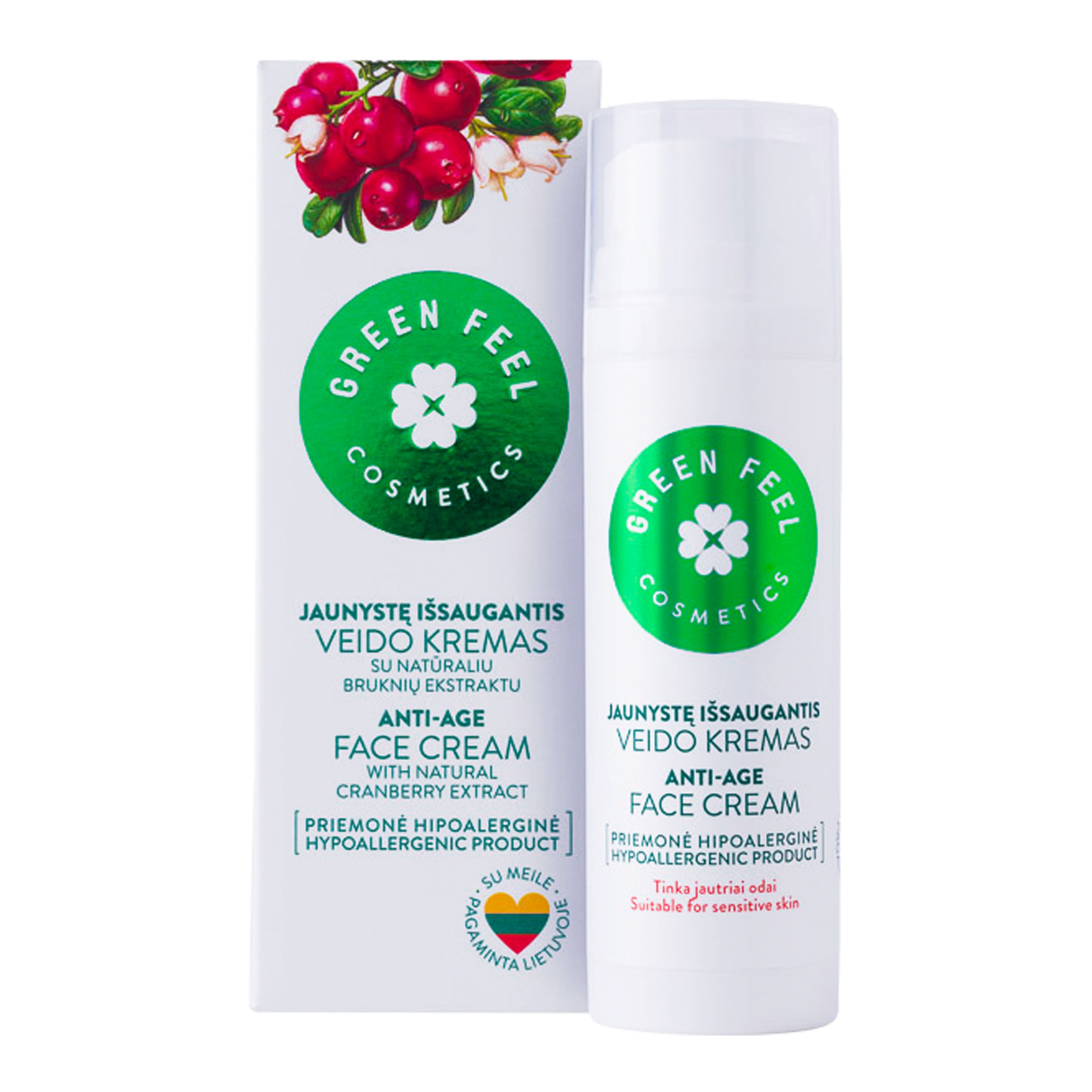 GREEN FEEL'S jaunystę išsaugantis veido kremas