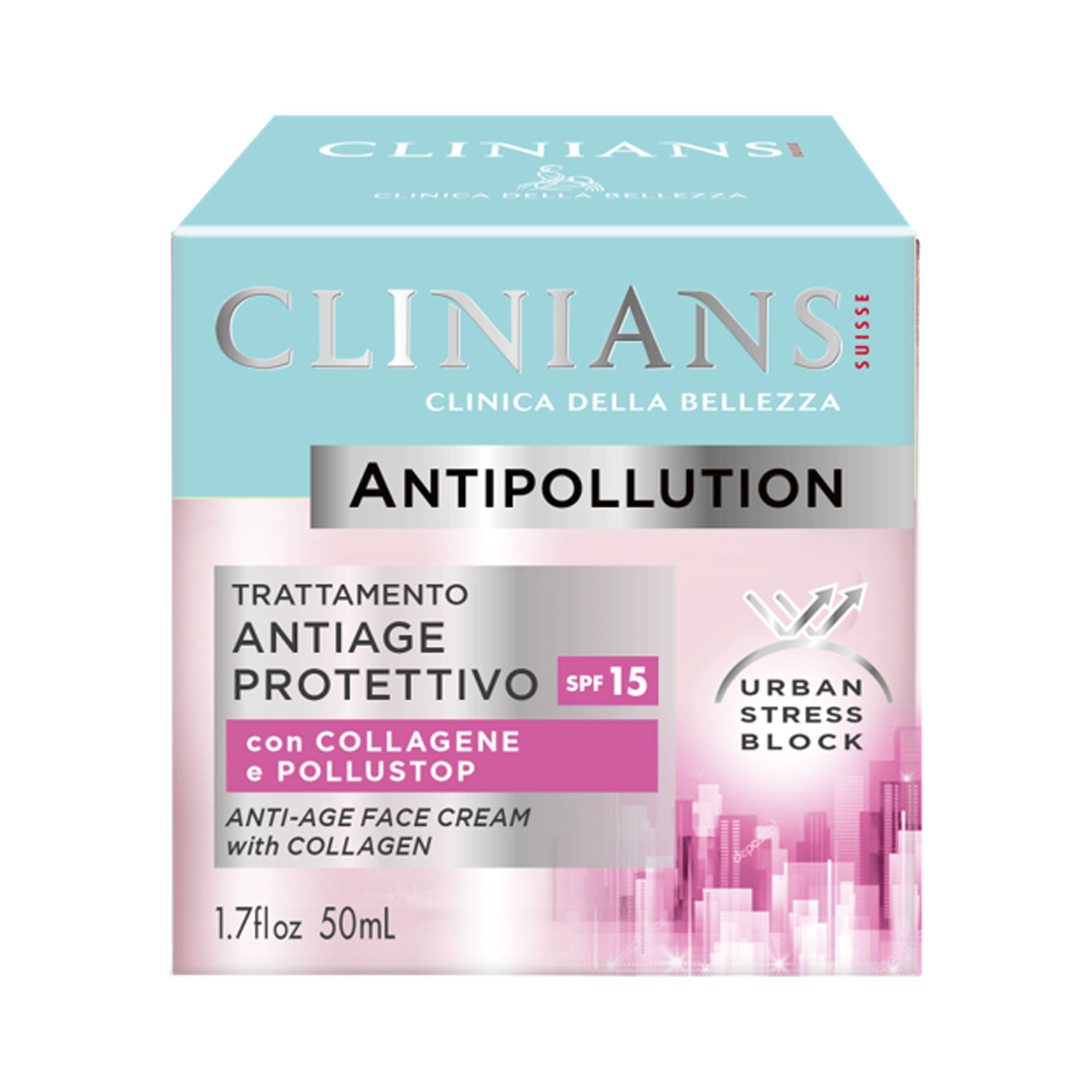 CLINIANS ANTIPOLLUTION ANTI - AGING & PROTECTIVE veido kremas 50 ml