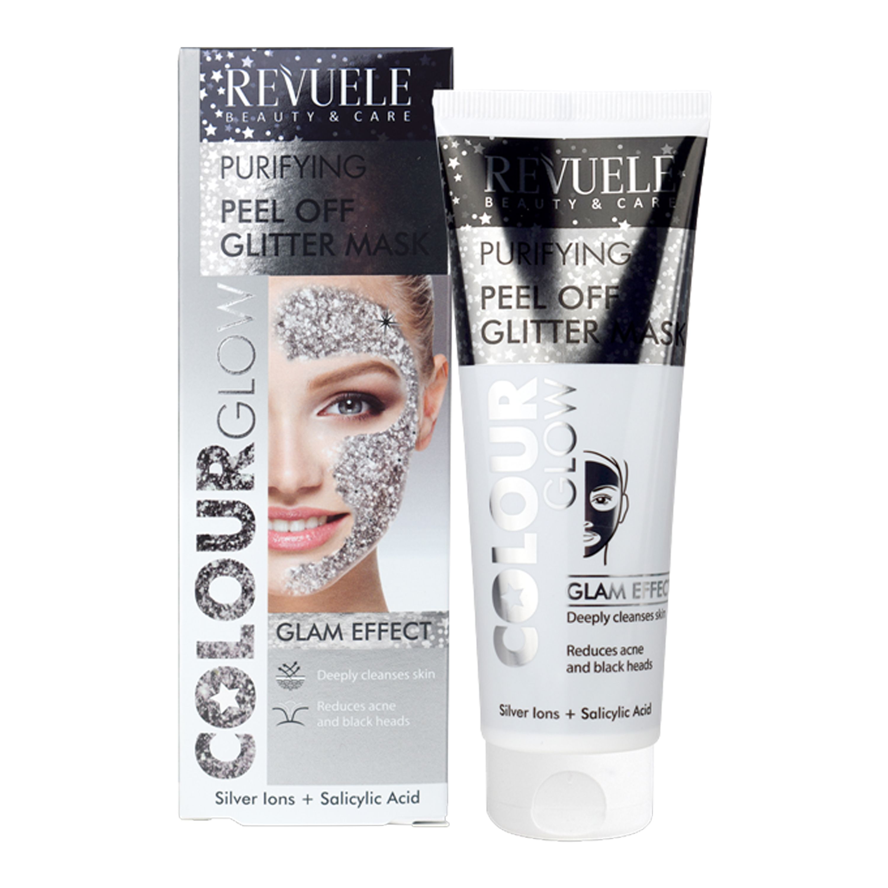 REVUELE PURIFYING PEEL OFF GLITTER veido kaukė 80 ml