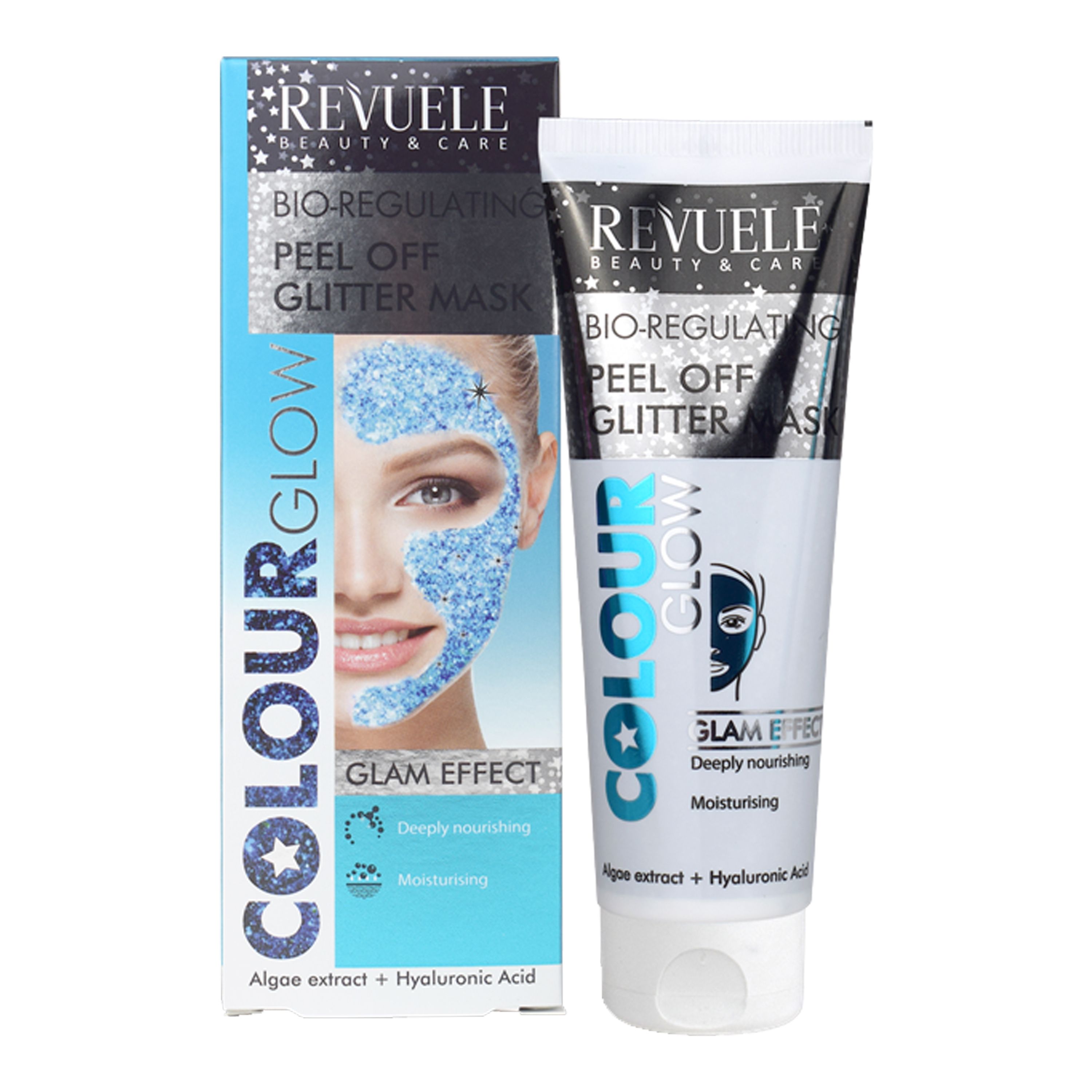 REVUELE BIO - REGULATING PELL OFF GLITTER veido kaukė 80 ml