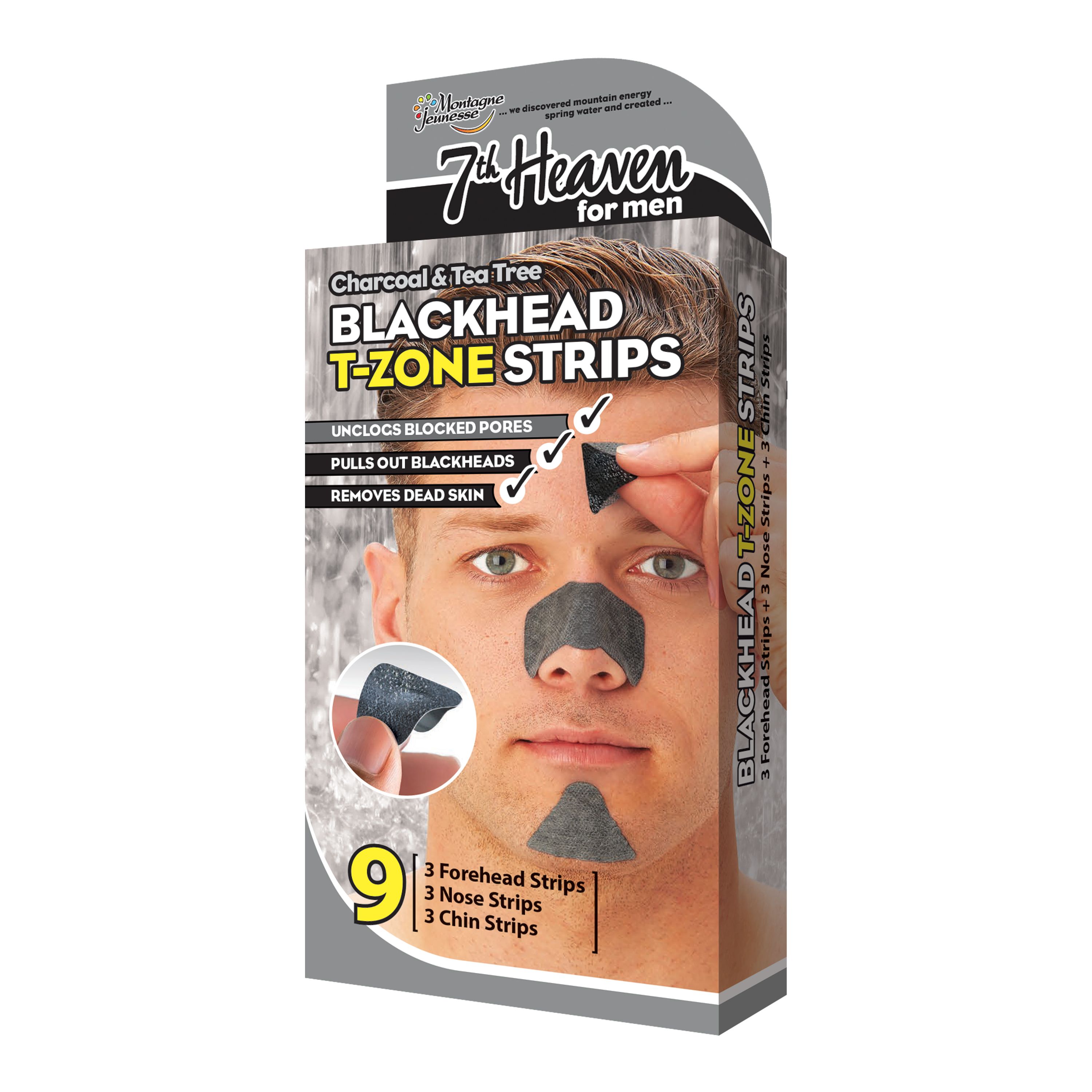 MONTAGNE JEUNESSE 7TH HEAVEN MEN BLACKHEAD T-ZONE veido juostelės vyrams