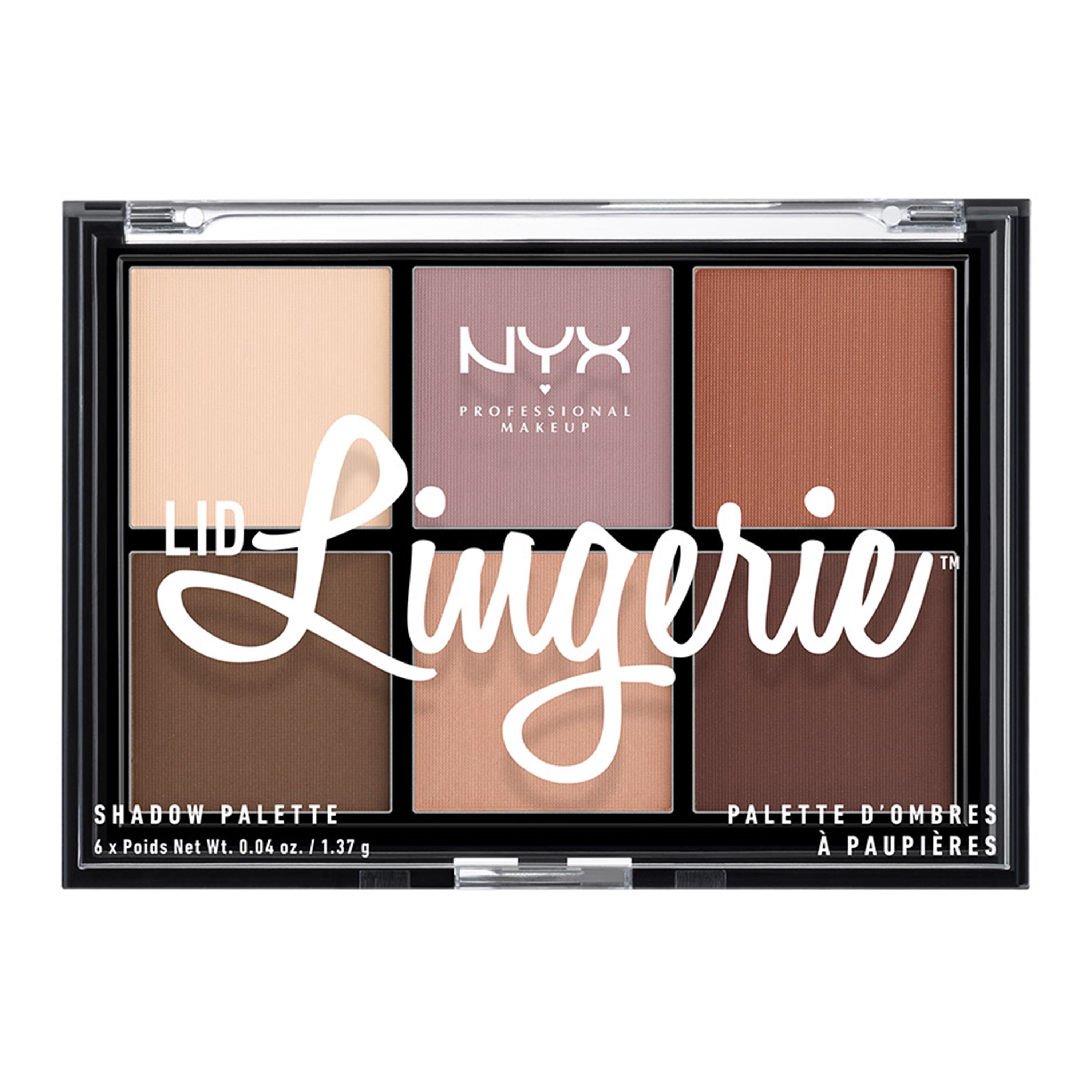 NYX PROFESSIONAL MAKEUP LINGERIE akių vokų šešėlių paletė (6 x 1,37 g) (01)