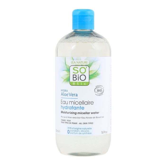 SO'BIO HYDRA ALOE VERA drėkinamasis micelinis vanduo 500 ml