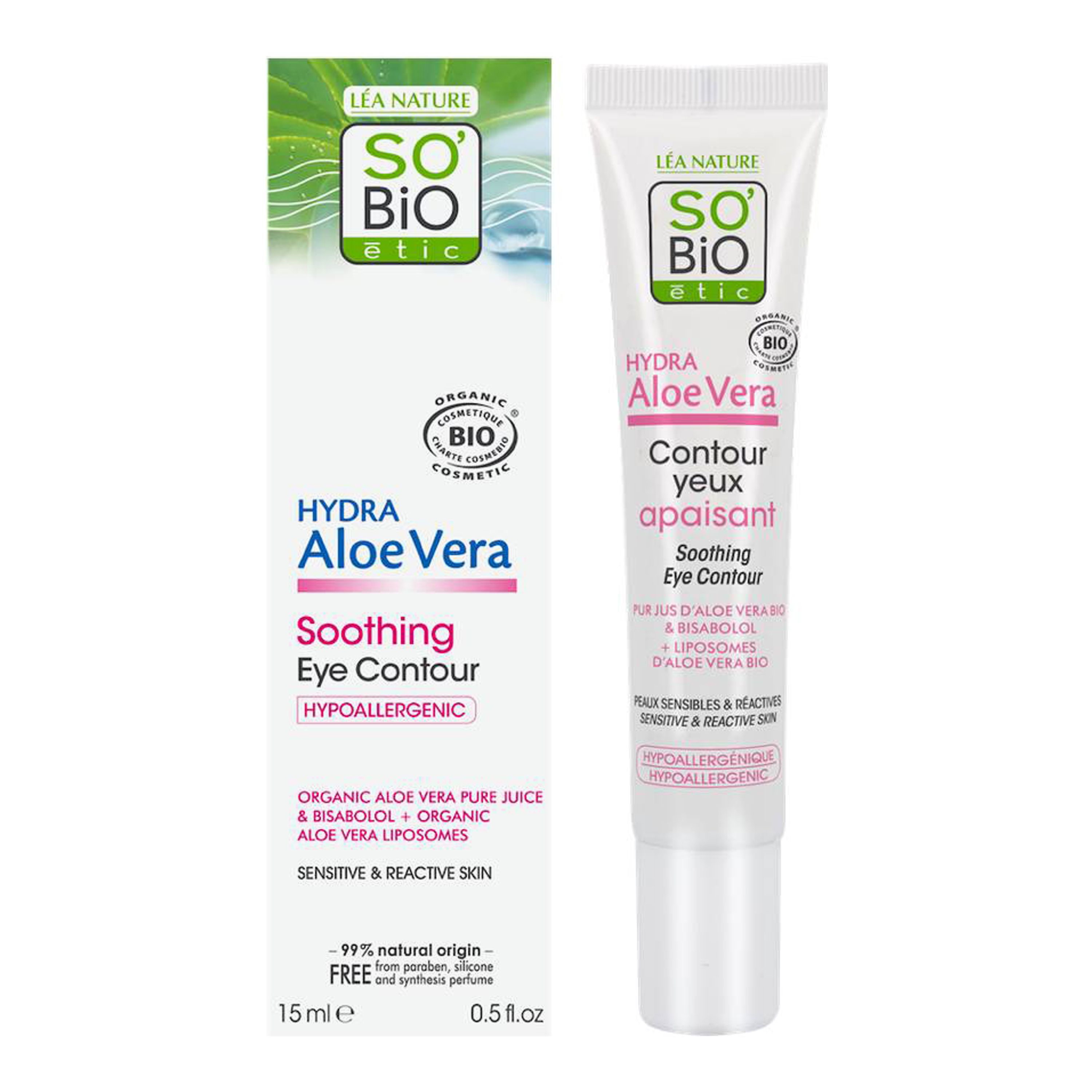 SO'BIO ETIC HYDRA ALOE VERA SOOTHING paakių kremas 15 ml