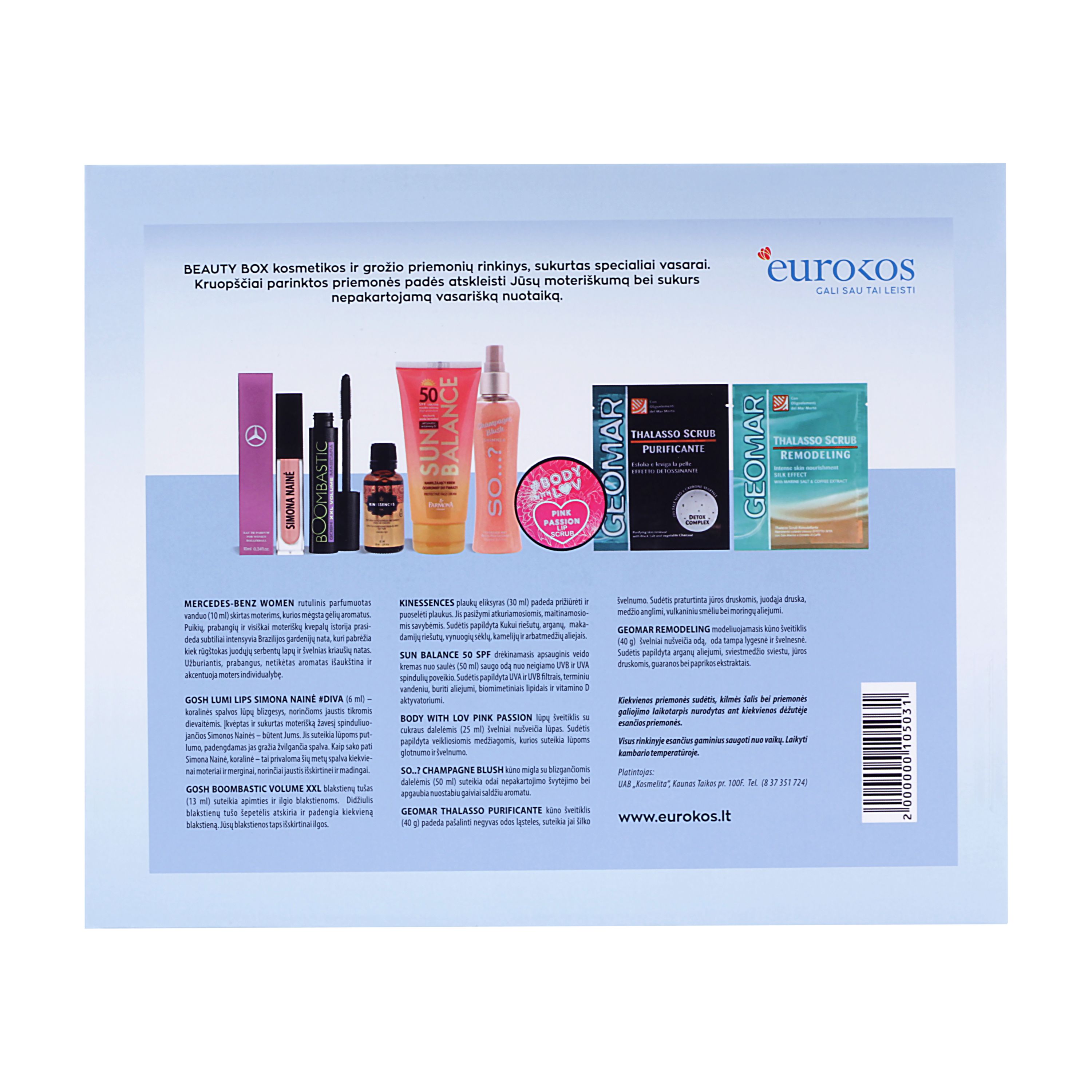 EUROKOS SUMMER BEAUTY BOX grožio dėžutė