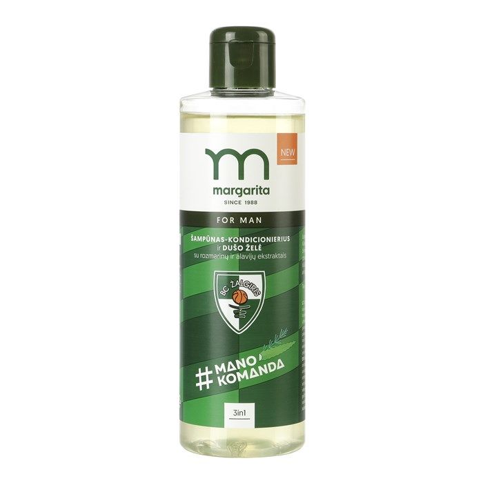 MARGARITA FOR MAN BC ŽALGIRIS šampūnas - kondicionierius ir dušo želė 250 ml