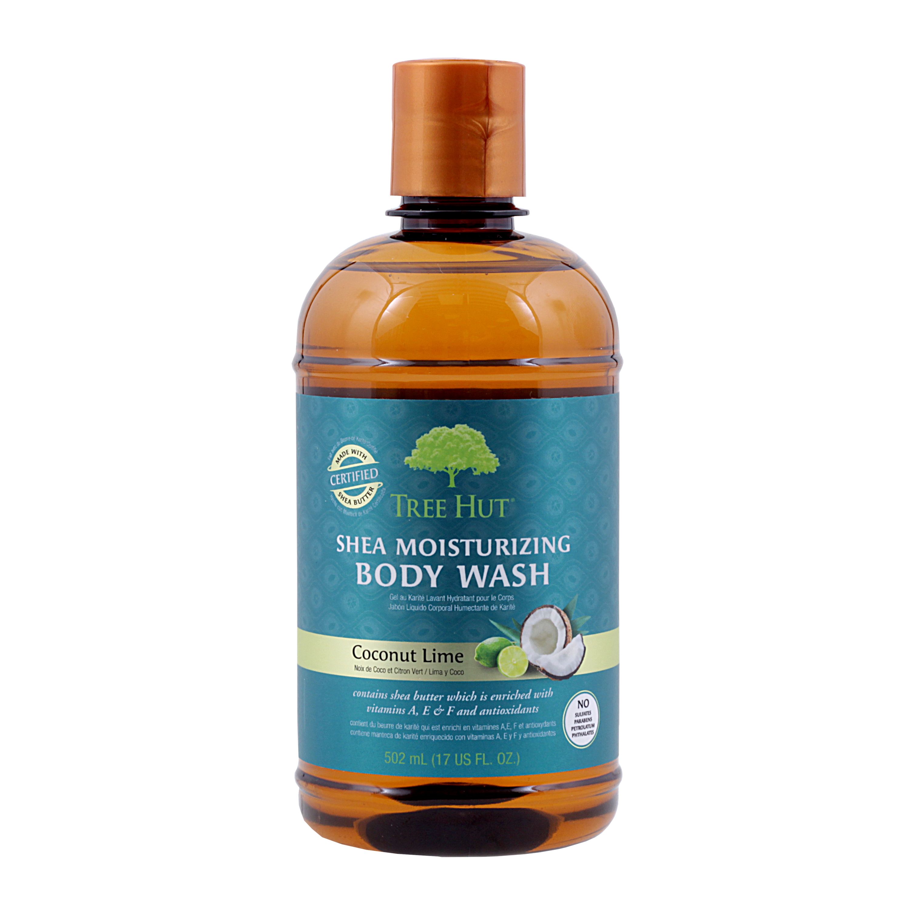 TREE HUT SHEA MOISTURIZING COCONUT LIME kūno prausiklis, 502 ml