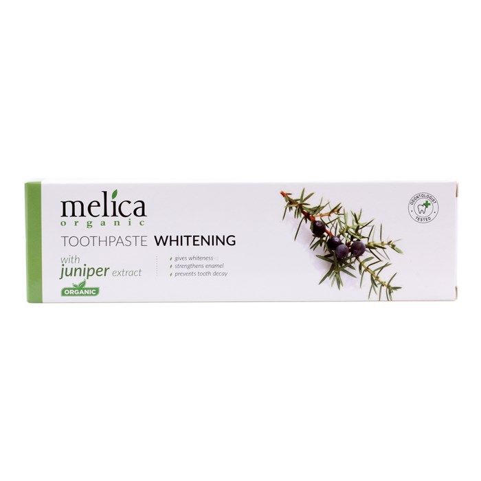 MELICA ORGANIC WHITENING balinamoji dantų pasta su kadagių ekstraktu 100 ml