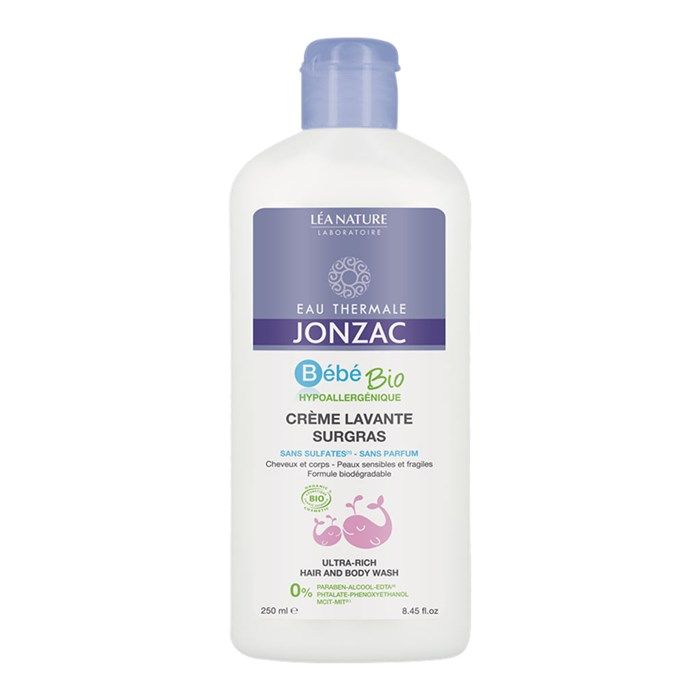 JONZAC BEBE BIO ULTRA - RICH vaikų plaukų ir kūno prausiklis, 250 ml