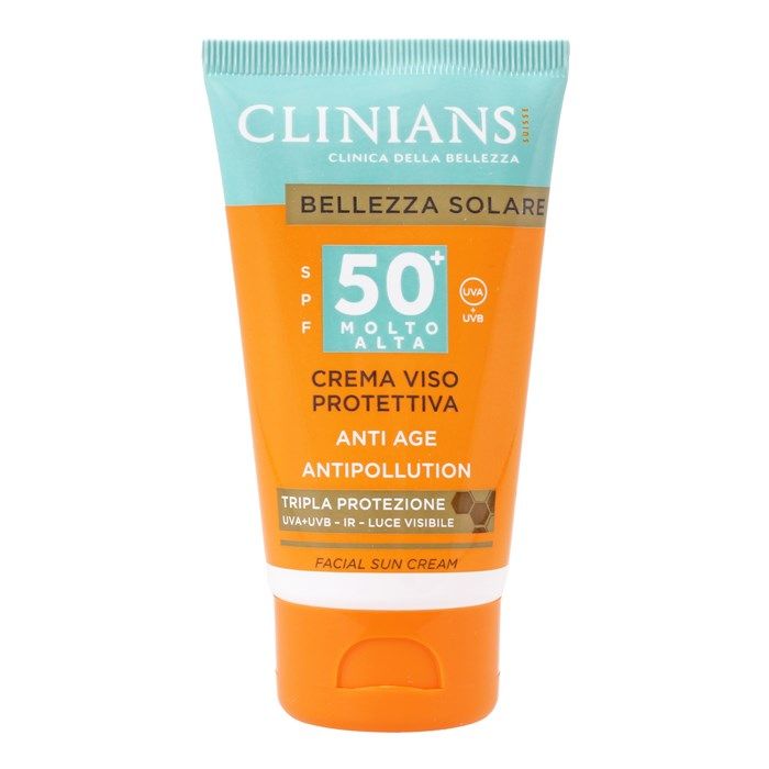 CLINIANS ANTI AGE ANTIPOLLUTION SPF50 apsauginis veido kremas nuo saulės, 50 ml