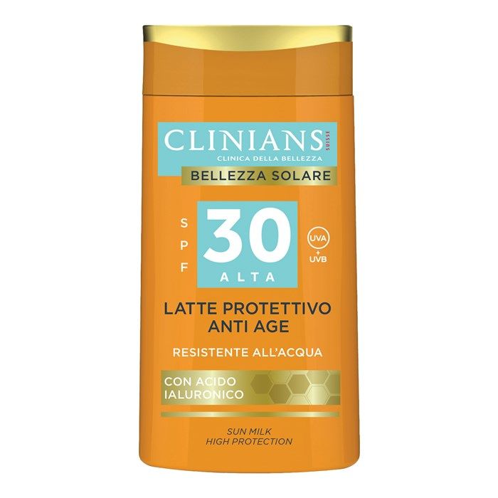 CLINIANS LATTE PROTETTIVO ANTI AGE SPF30 apsauginis kūno pienelis nuo saulės, 200 ml