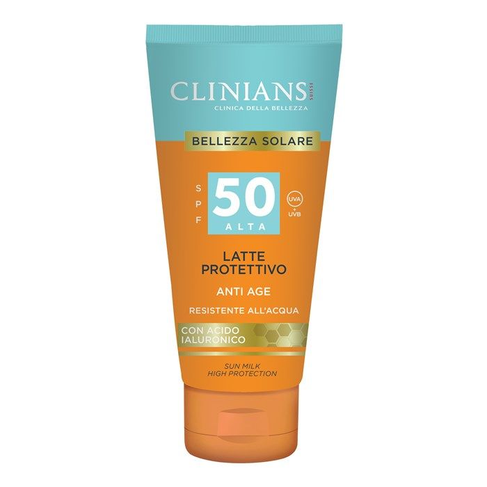 CLINIANS LATTE PROTETTIVO ANTI AGE SPF50 apsauginis kūno pienelis nuo saulės, 150 ml