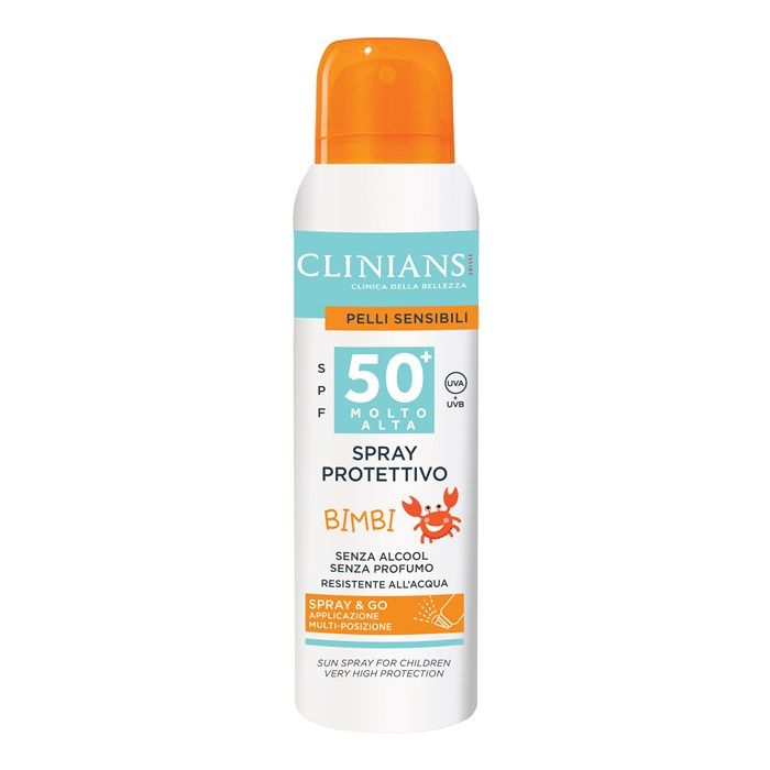 CLINIANS PROTETTIVO BIMBI SPF50 apsauginis vaikų kūno purškiklis nuo saulės, 150 ml