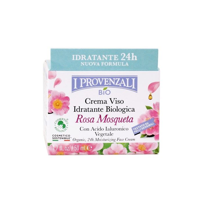 I PROVENZALI ROSA MOSQUETA ORGANIC, 24H MOISTURIZING veido kremas, 50 ml