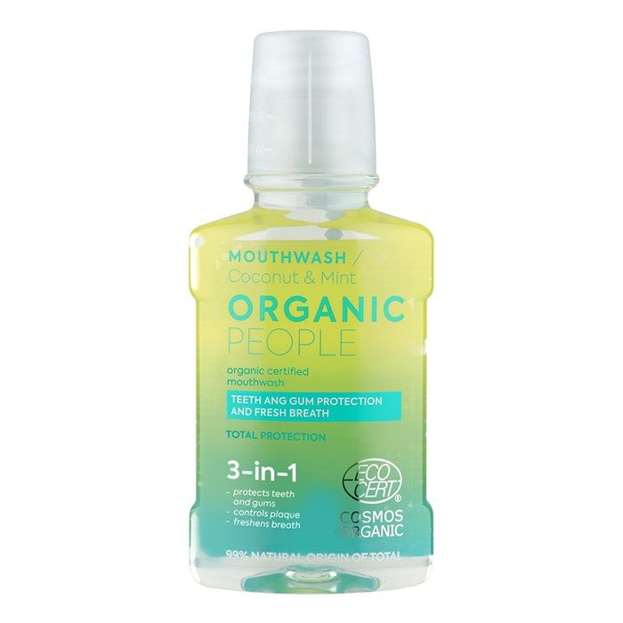 ORGANIC PEOPLE COCONUT & MINT burnos skalavimo skystis, 250 ml