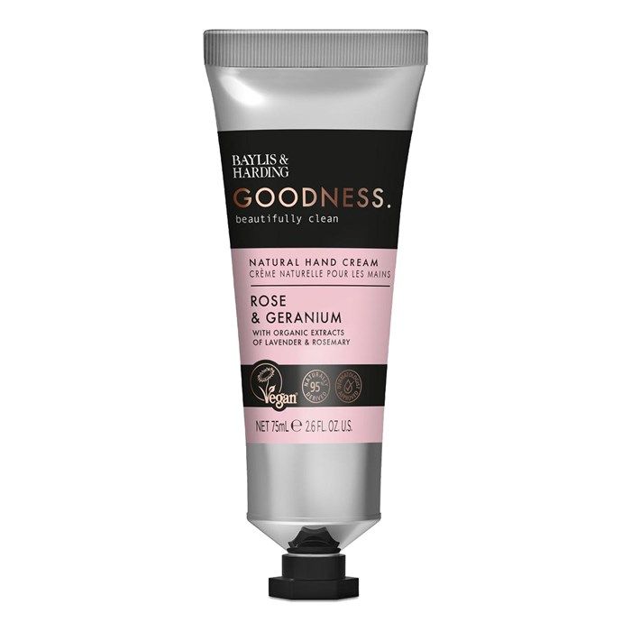 BAYLIS & HARDING GOODNESS ROSE & GERANIUM rankų kremas, 75 ml
