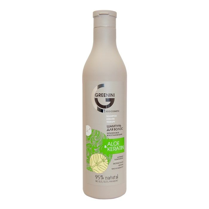 GREENINI ALOE & KERATIN plaukų šampūnas, 500 ml
