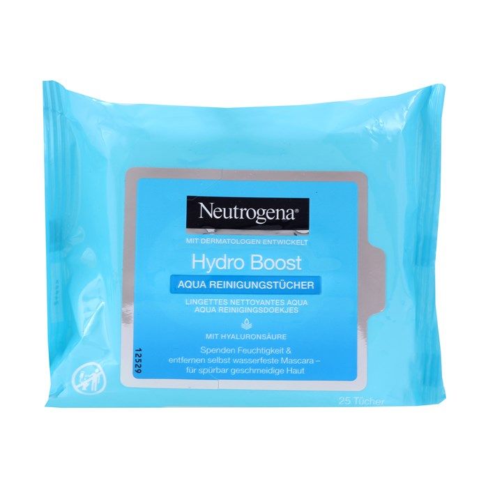 NEUTROGENA HYDRO BOOST drėkinamosios veido valymo servetėlės (25 vnt.)