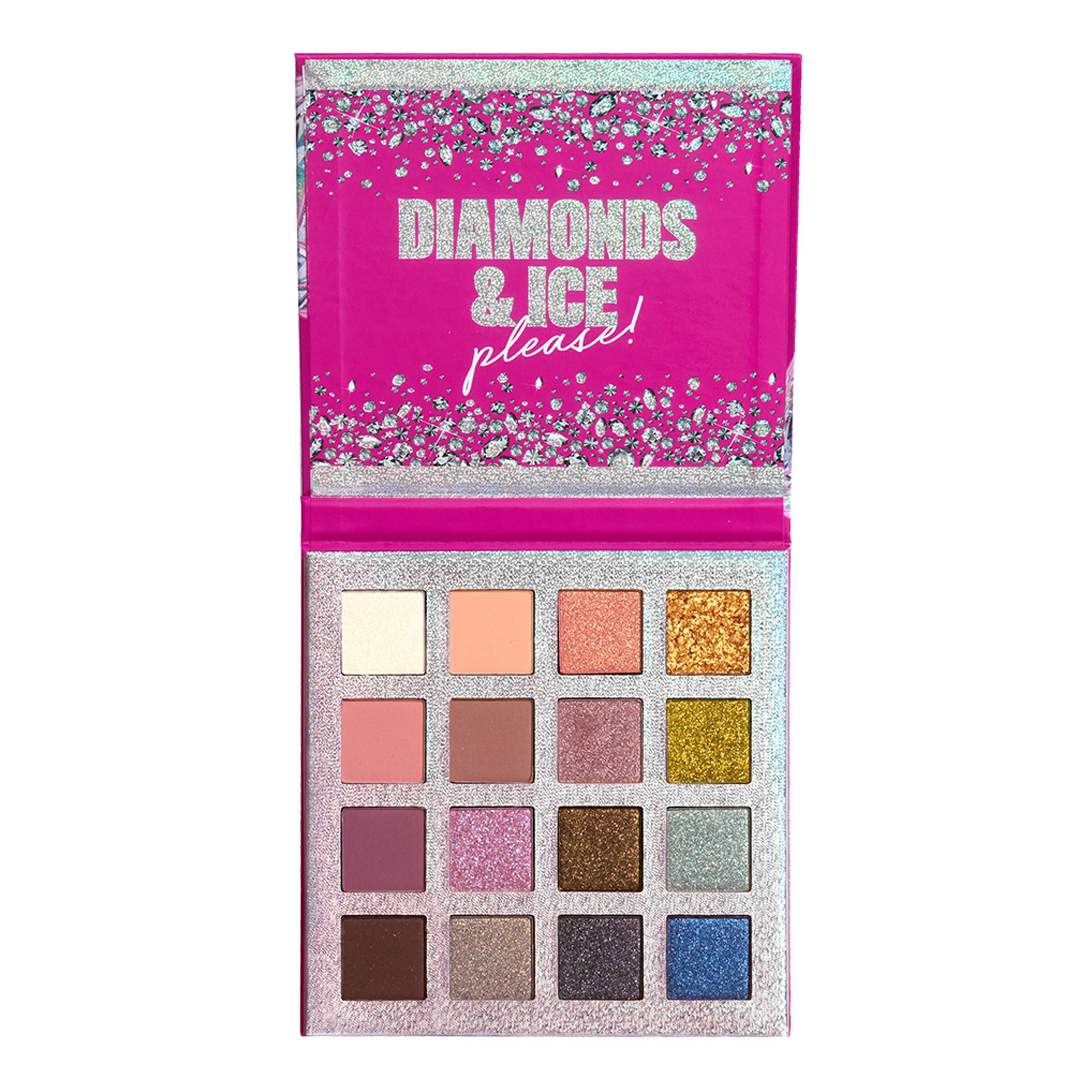 NYX PROFESSIONAL MAKEUP DIAMONDS & ICE PLEASE MEGA akių vokų šešėlių paletė, 16 x 1,1 g