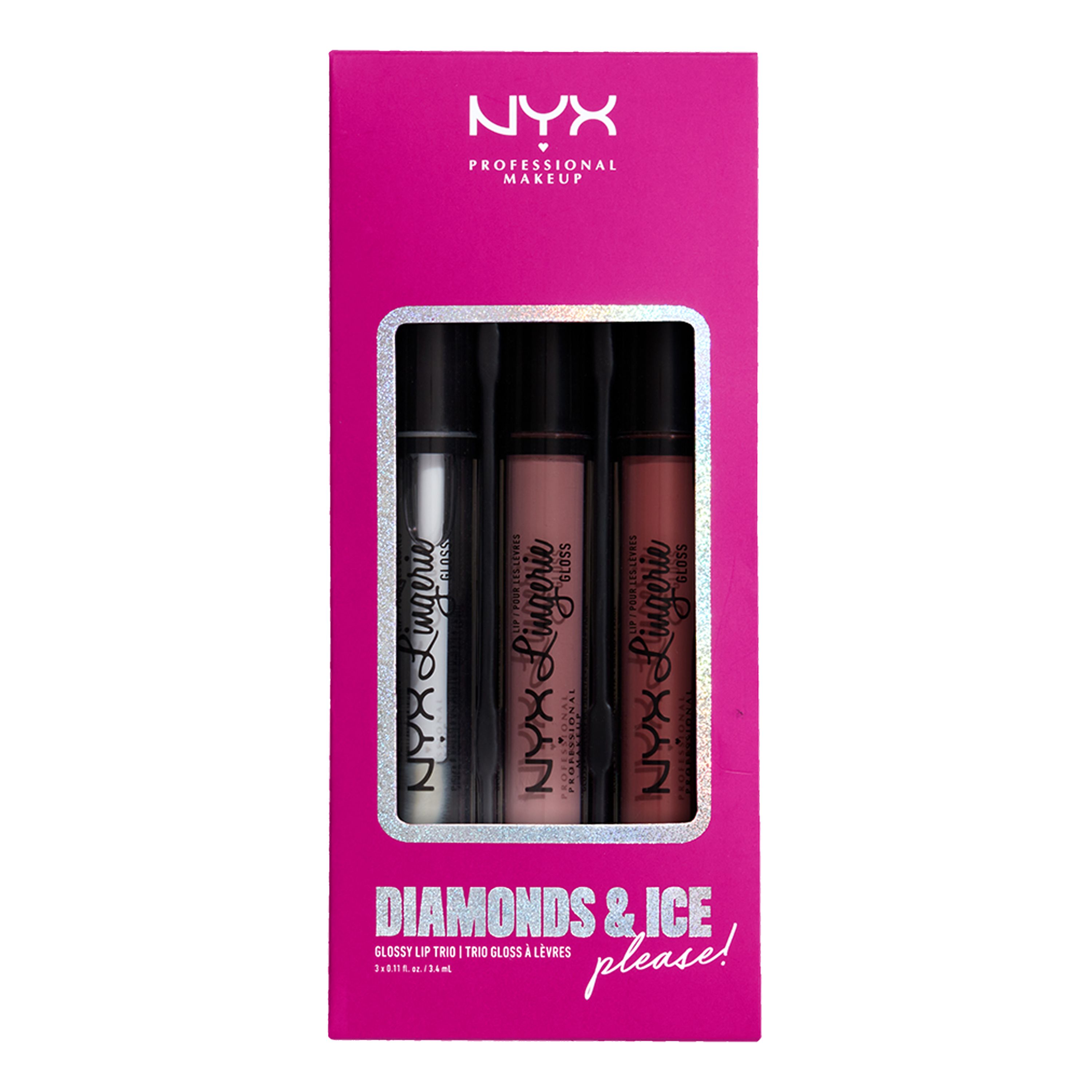 NYX PROFESSIONAL MAKEUP DIAMONDS & ICE PLEASE lūpų blizgių rinkinys