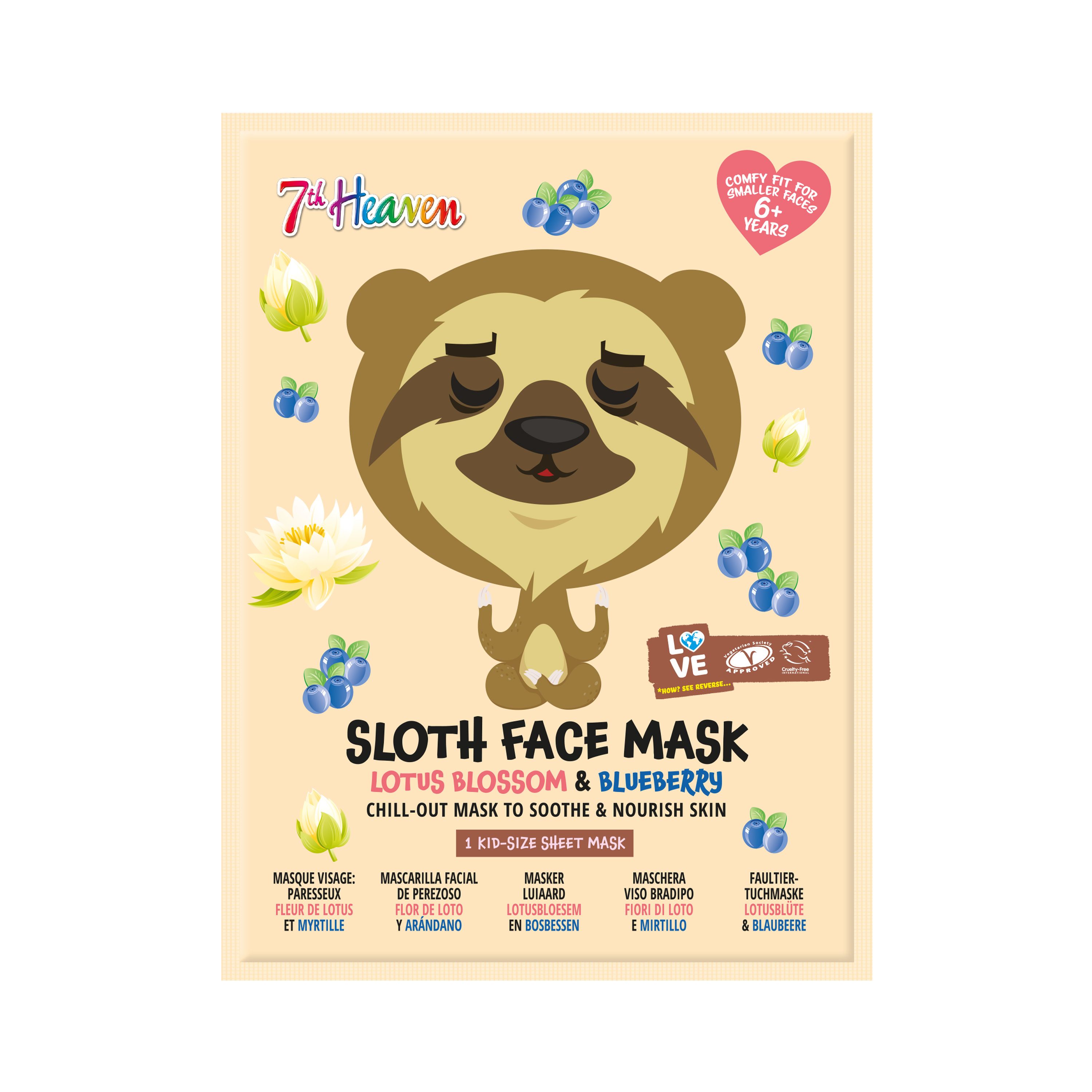MONTAGNE JEUNESSE 7TH HEAVEN SLOTH vaikų veido kaukė