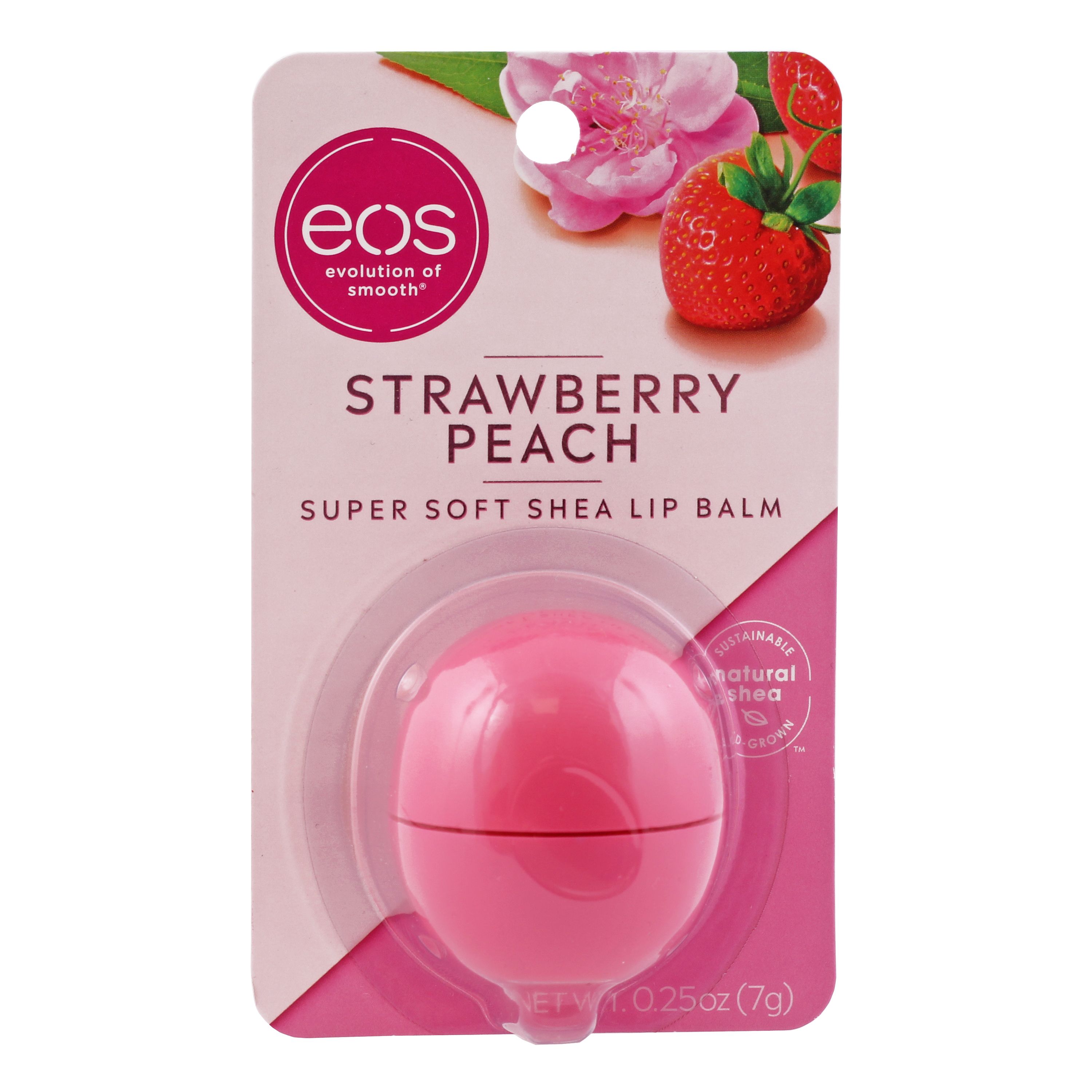 EOS STRAWBERRY PEACH lūpų balzamas