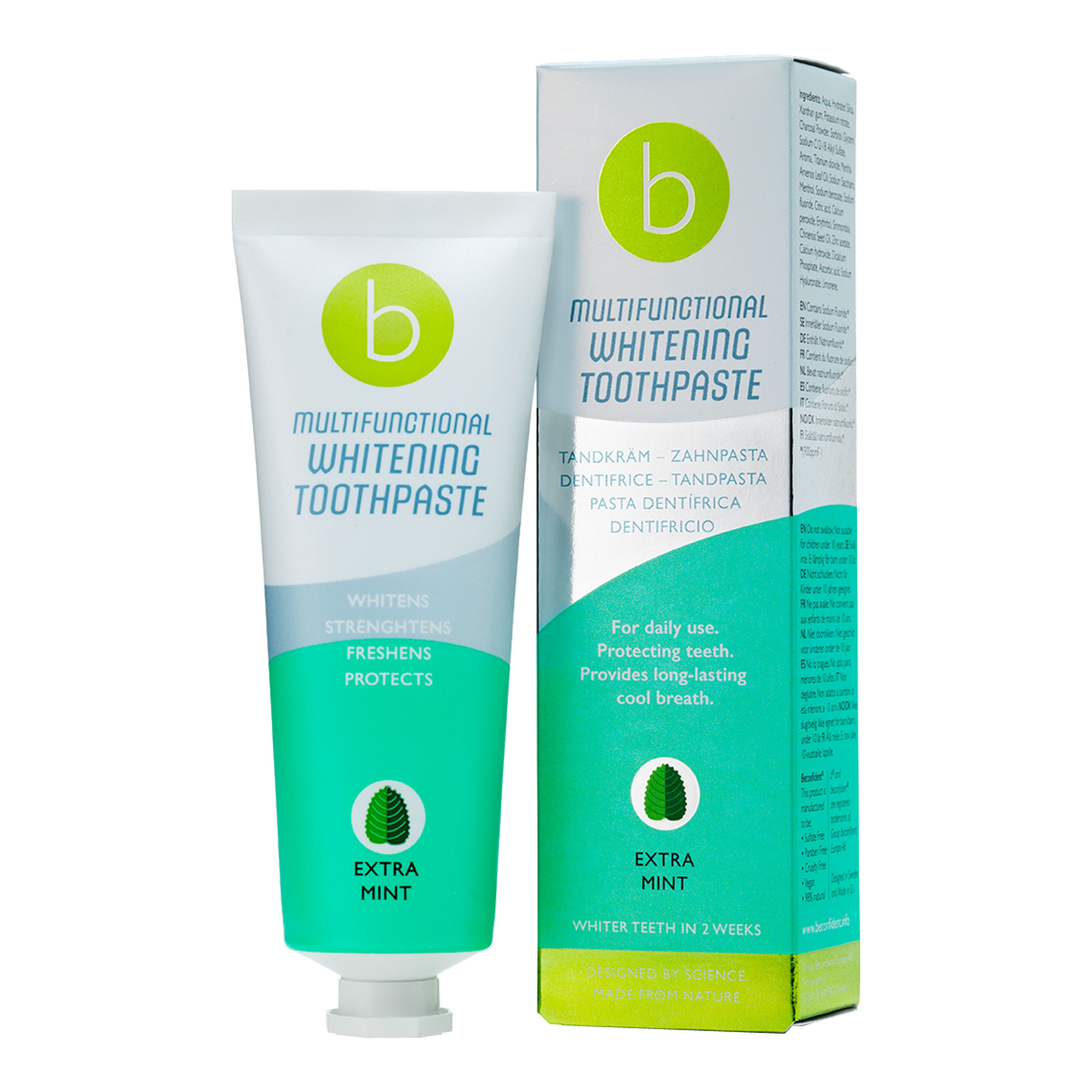 BECONFIDENT MULTIFUNCTIONAL WHITENING EXTRA MINT dantų pasta