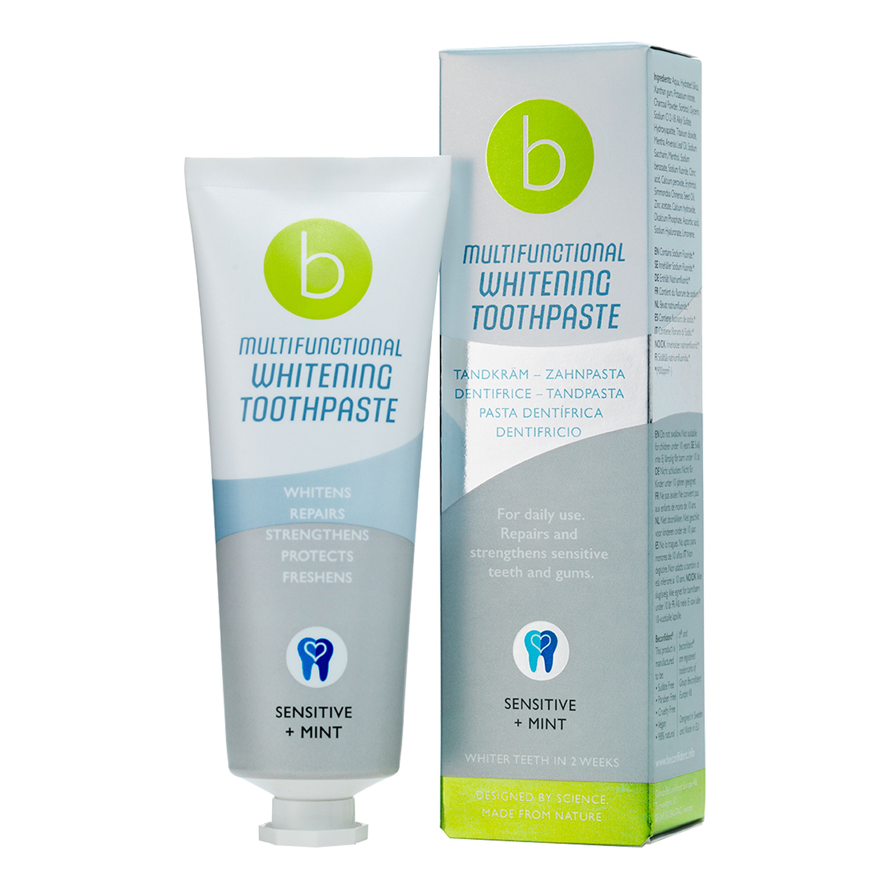 BECONFIDENT MULTIFUNCTIONAL WHITENING SENSITIVE + MINT dantų pasta