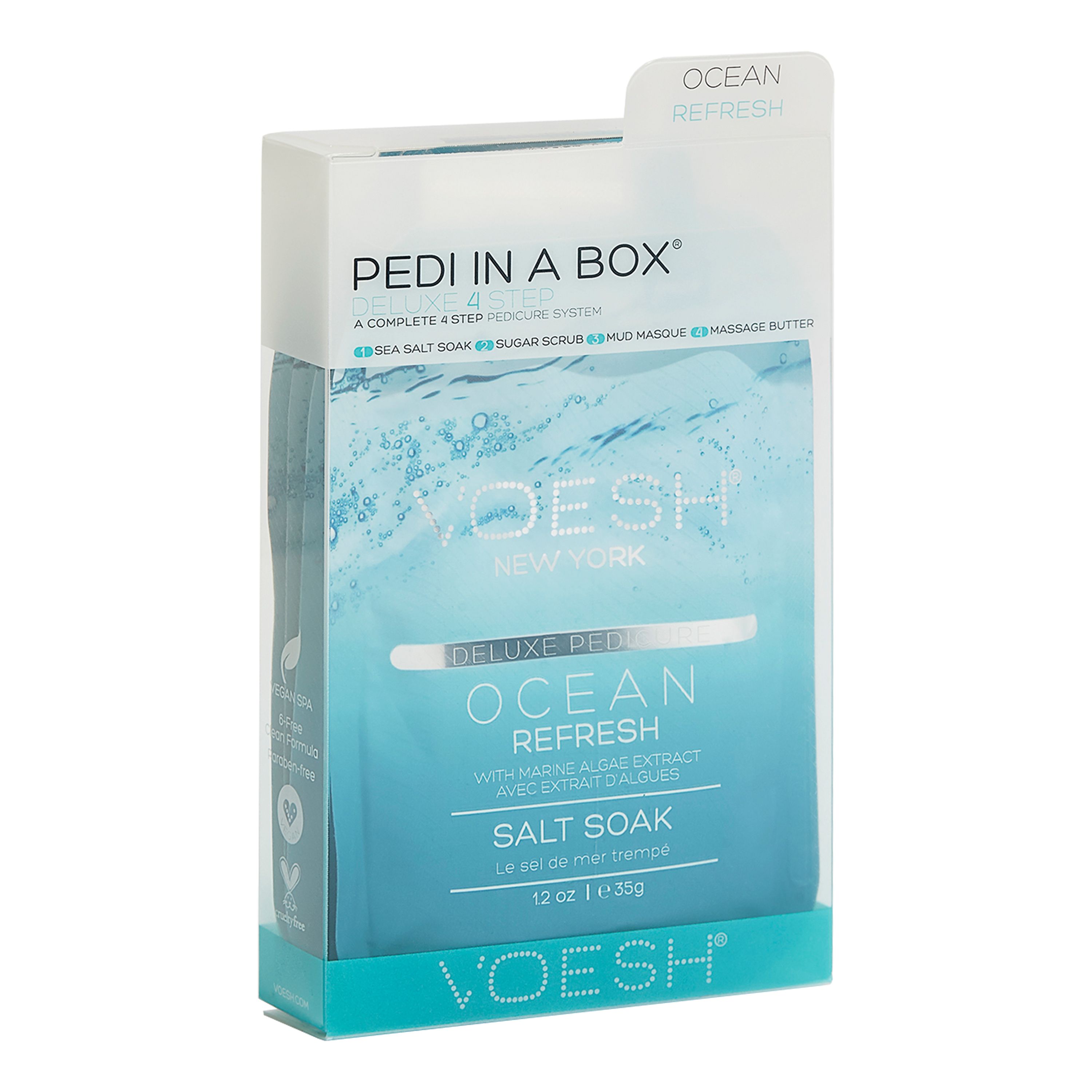 PEDI IN A BOX DELUXE 4 STEP VOESH OCEAN REFRESH pedikiūro priemonių rinkinys