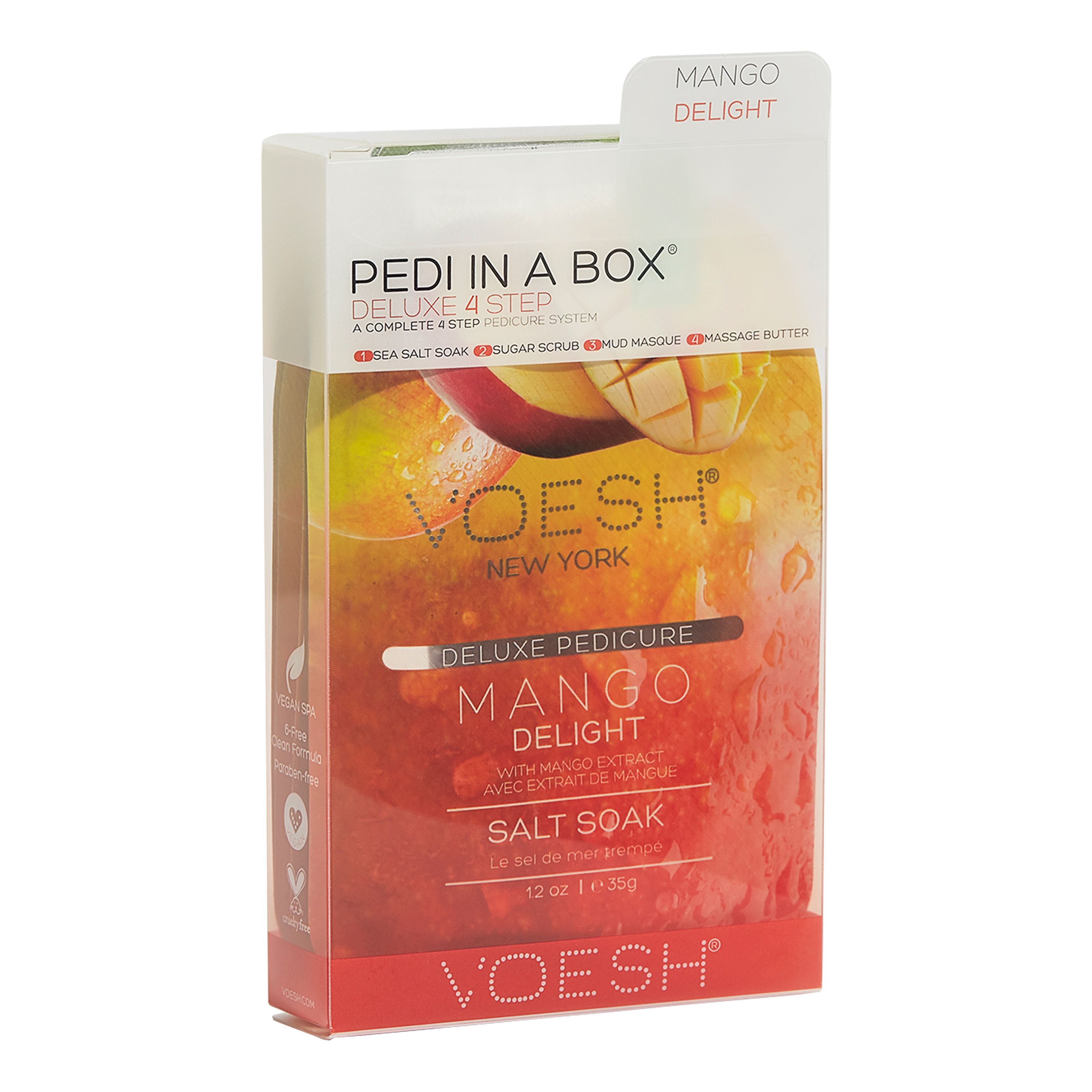 PEDI IN A BOX DELUXE 4 STEP VOESH MANGO pedikiūro priemonių rinkinys
