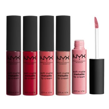 NYX SOFT MATTE METALLIC skysti lūpų dažai 6,7 ml