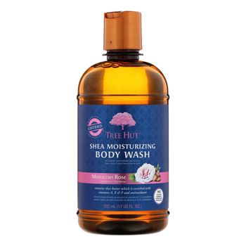 TREE HUT SHEA MOISTURIZING MOROCCAN ROSE kūno prausiklis, 502 ml