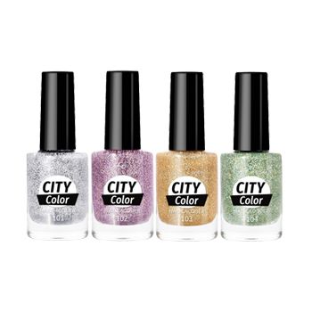 GOLDEN ROSE CITY COLOR GLITTER nagų lakas, 10,2 ml